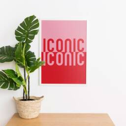 Iconic A4 Print - Typography Print, Wall Art, Music Lyrics Poster, Pink Bold Prints For Bedroom - thumbnail 2