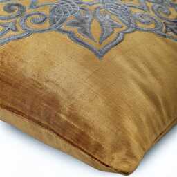 "Decorative Medallion, Turkish, Embroidery Gold Pillow Cover For Bed 24""x24""/26""x26" - thumbnail 2