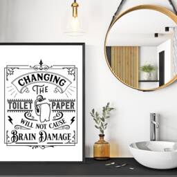 Changing The Toilet Roll Print, Funny Bathroom Wall Art, Humour Decor, Guest Sign, Quirky Typography Poster - thumbnail 3