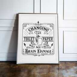 Changing The Toilet Roll Print, Funny Bathroom Wall Art, Humour Decor, Guest Sign, Quirky Typography Poster - thumbnail 1