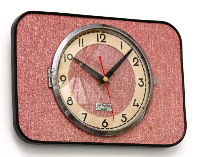 Retro Red Wall Clock - New 26cm Handmade Formica Mid Century Style Vintage French Gift Off The Clocks - image 1