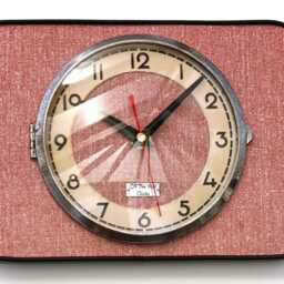 Retro Red Wall Clock - New 26cm Handmade Formica Mid Century Style Vintage French Gift Off The Clocks - thumbnail 2
