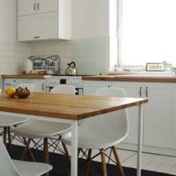 Scandinavian Oak Dining Table, Rectangular Kitchen White Basic Tre, Table For 10 People, Solid - thumbnail 3