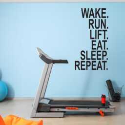 Wake Run Lift Eat Sleep Repeat, Gym Wall Decal, Fitness Sticker, Exercise Sign, Inspirational Idea. Motivation For - thumbnail 3