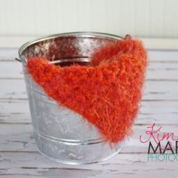Orange Fur Newborn Baby Blanket Photo Prop - thumbnail 2
