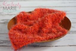 Orange Fur Newborn Baby Blanket Photo Prop
