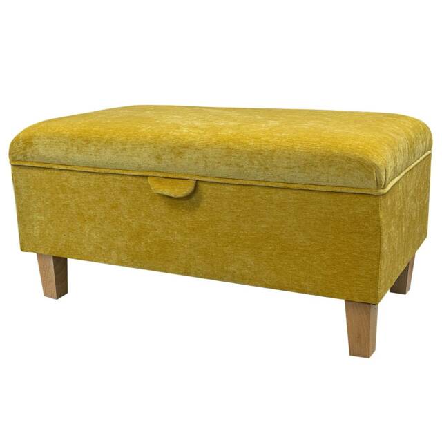 Handmade Gold Marl 70cm Storage Ottoman - Manhattan Fabric Bespoke British Made - image 1