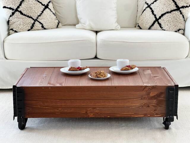 Coffee Table Side Vintage Shabby Chic Brown - image 1