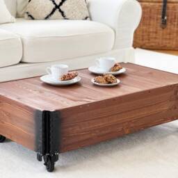 Coffee Table Side Vintage Shabby Chic Brown - thumbnail 3