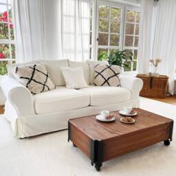 Coffee Table Side Vintage Shabby Chic Brown - thumbnail 4