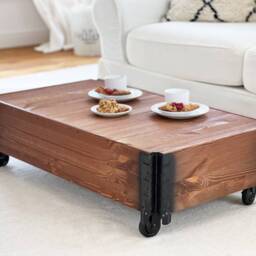 Coffee Table Side Vintage Shabby Chic Brown - thumbnail 2