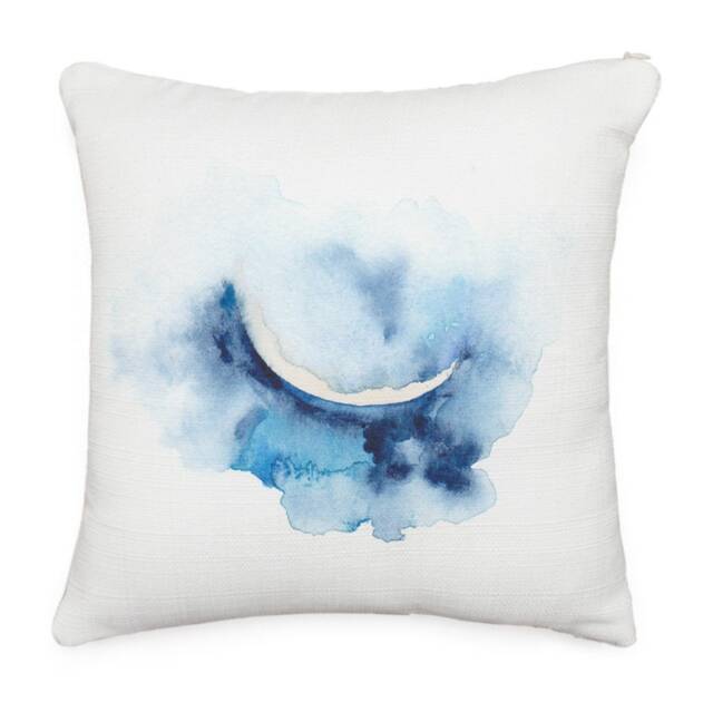 Crescent Moon Throw Pillow, Watercolor Moon Phase Astrology Art, Lunar Phases Gifts Home Decor - image 1