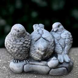 Concrete Birds Sculpture Stone Bird With Base Figurine Outdoor Animal Ornament Handmade Garden & Home Decoration Lover Gift Yard Art - thumbnail 1