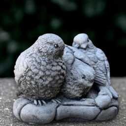 Concrete Birds Sculpture Stone Bird With Base Figurine Outdoor Animal Ornament Handmade Garden & Home Decoration Lover Gift Yard Art - thumbnail 2