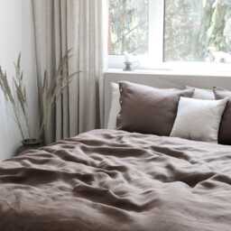 Brown Linen Duvet Cover - Soft Stonewashed Natural Bedding, Queen & King Sizes - thumbnail 2