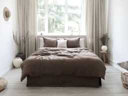 Brown Linen Duvet Cover - Soft Stonewashed Natural Bedding, Queen & King Sizes - thumbnail 1