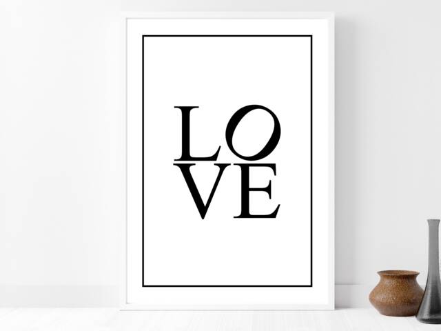 Love Wall Print, Framed Poster - Inspirational Motivational Life Quote Home Decor Gift A5 A4 A3 - image 1