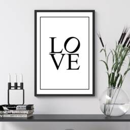 Love Wall Print, Framed Poster - Inspirational Motivational Life Quote Home Decor Gift A5 A4 A3 - thumbnail 3