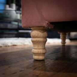 Turkish Rose Cotton Ottoman Bench, Chesterfield Storage Footstool - thumbnail 4