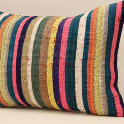 Throw Lumbar Kilim Pillow 14x20 in - 35x50 cm Boho Pillowcover Kilim Cushion Cover Tribal Pillow 4Bef-417 - thumbnail 3