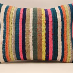 Throw Lumbar Kilim Pillow 14x20 in - 35x50 cm Boho Pillowcover Kilim Cushion Cover Tribal Pillow 4Bef-417 - thumbnail 2