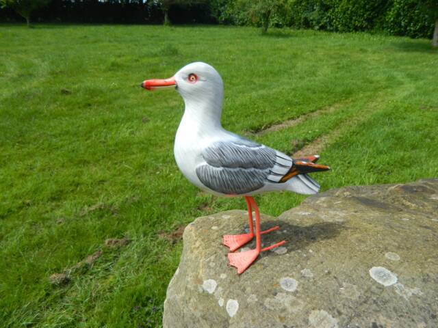 Hand Carved Wooden Painted Bird - Seagull - image 1