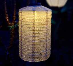 Fabric Solar Lantern - Pale Pink - thumbnail 1