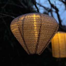 Fabric Solar Lantern - Pale Pink - thumbnail 3