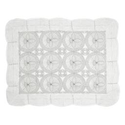 Floral Baby Quilt Embroidered Blanket 100% Cotton Crib Handmade Baby Throws Nursery Shower & Toddlers Gifts Online - thumbnail 4