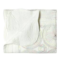 Floral Baby Quilt Embroidered Blanket 100% Cotton Crib Handmade Baby Throws Nursery Shower & Toddlers Gifts Online - thumbnail 1