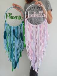 Large Personalised Name Dreamcatcher Wall Hanging, Choose Your Colour - thumbnail 1