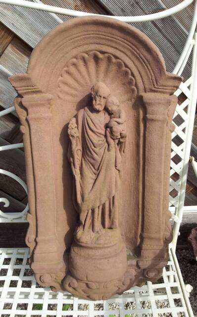 Saint Anthony Joseph With Child Relief Wall Plaque Arch Art Sandstone Antique Look W 06 - image 1