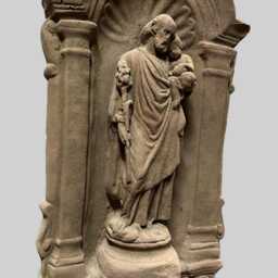 Saint Anthony Joseph With Child Relief Wall Plaque Arch Art Sandstone Antique Look W 06 - thumbnail 2