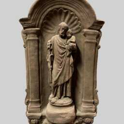 Saint Anthony Joseph With Child Relief Wall Plaque Arch Art Sandstone Antique Look W 06 - thumbnail 3