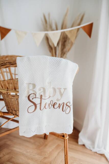 Personalised Knitted Baby Blanket - Unisex Blankets Classic Luxury - image 1