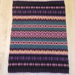 E638 Boundweave Rug, Lavender Stripe Floor Or Wall Hanging, Zen Meditation Rug - thumbnail 3