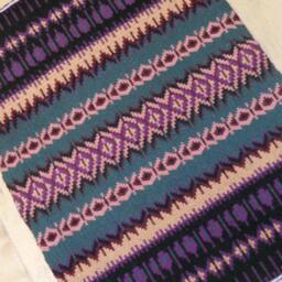 E638 Boundweave Rug, Lavender Stripe Floor Or Wall Hanging, Zen Meditation Rug - thumbnail 1