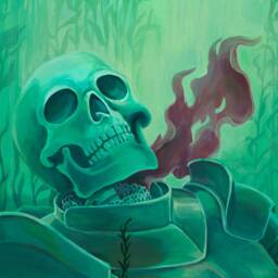 Underwater Knight 18x24 Print - Skull Skeleton Medieval Sunken Armor Hero Lake Fish Dark Fantasy Acrylic Painting Art Reproduction Colorful - thumbnail 2