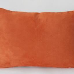 Orange Cotton & Suede Lumbar Pillow - thumbnail 3