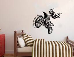 Motocross Vinyl Wall Decal Dirt Bike Art 4277 - thumbnail 1