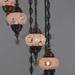 7 - Ball Turkish Water Drop Style Mosaic Chandelier Multi-Color - thumbnail 2