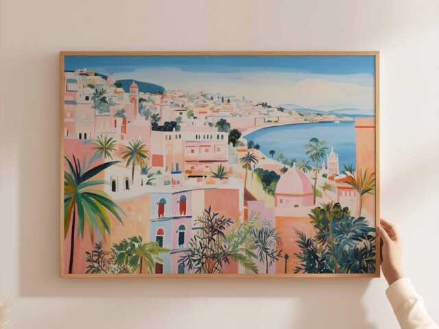 Algiers Coastal Print North Africa Travel Art - image 1