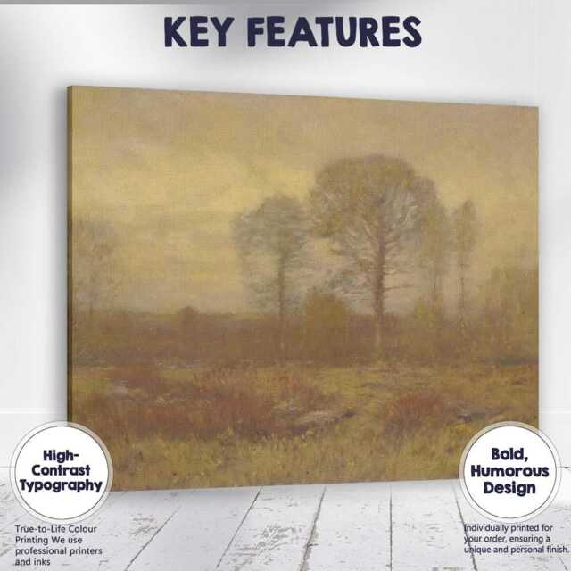 Golden Autumn Woodland Heathland Landscape Canvas Wall Art Print Decor Picture Ready To Hang - image 1