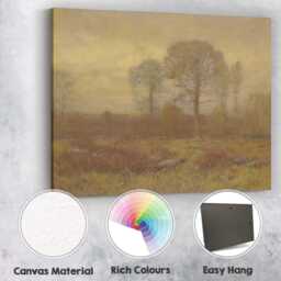Golden Autumn Woodland Heathland Landscape Canvas Wall Art Print Decor Picture Ready To Hang - thumbnail 2