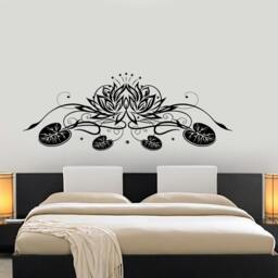 Wall Vinyl Decal Yoga Lotus Flower Ornament Studio Decor Room Modern Home - #1232Dz - thumbnail 2