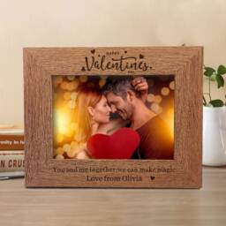 Personalised Wooden Photo Frame Picture Frames Engraved Album For Valentines Day Custom Couple Love - thumbnail 2