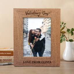 Personalised Wooden Photo Frame Picture Frames Engraved Album For Valentines Day Custom Couple Love - thumbnail 1