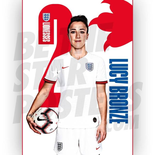 England Lionesses Women's Football Team 20/21 Headshot Poster - Lucy Bronze Officially Licensed Product A1