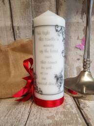 Memorial Candle/Alice in Wonderland Vintage Wedding Loved One /Bereavement Personalised Theme Unique Keepsake - thumbnail 1