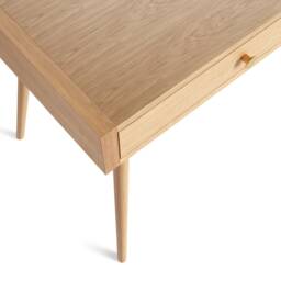 Mid Century Modern Oak Office Desk, Brass Accents - thumbnail 2